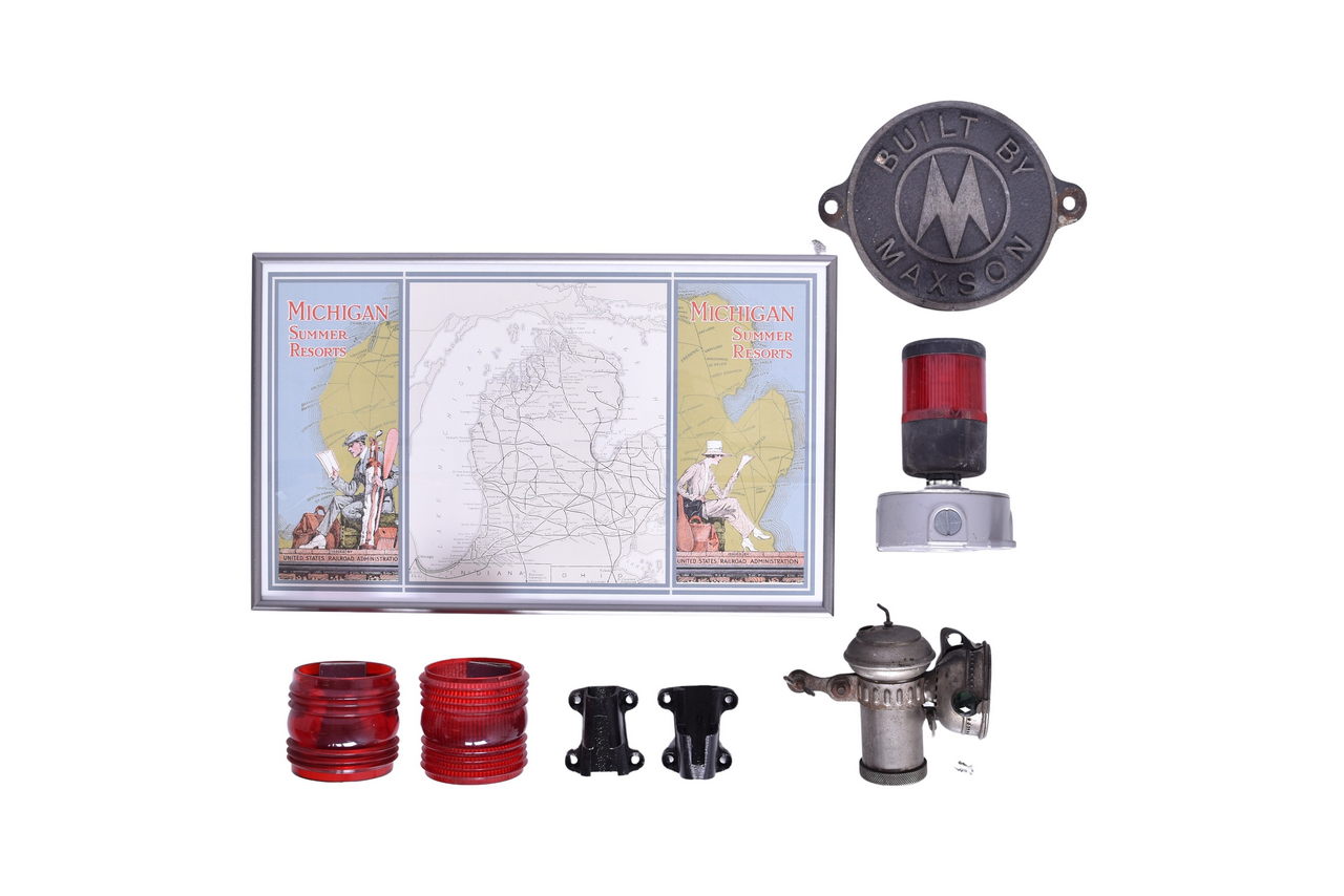4270 - Railroad Michigan Resorts Map, Lantern Marker Brackets, Fresnel Globes, Carbide Lamp and more thumbnail