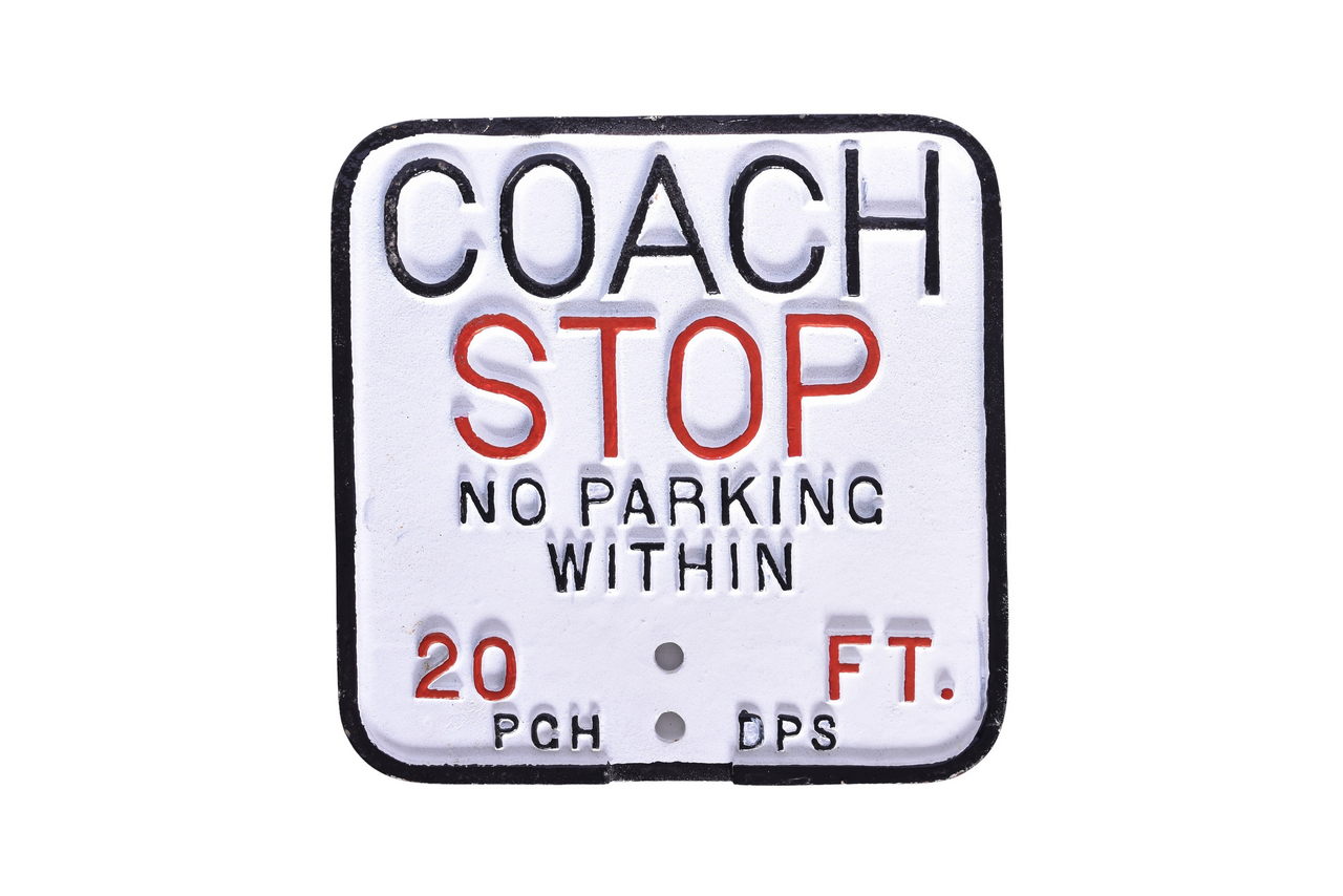 4272 - Cast Iron Coach / Bus Stop Sign thumbnail