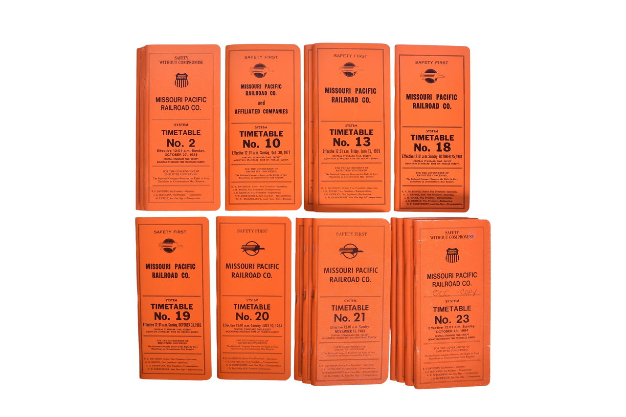 4287 - Sixteen Missouri Pacific Railroad Employee Timetables thumbnail