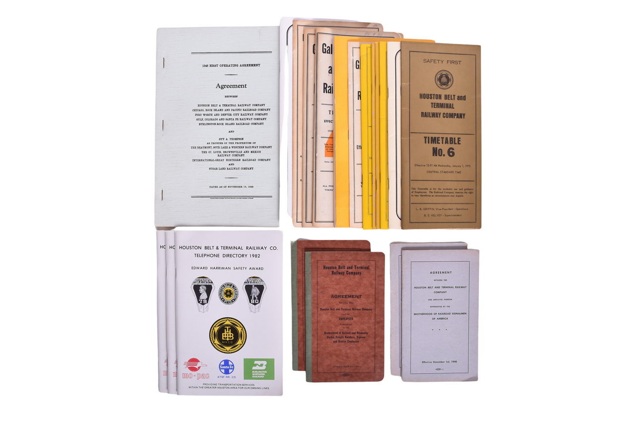 4289 - Twenty Texas Railroad Employee Timetables, Rule Books, and Directories - Houston Belt & Terminal, Port Terminal, Galveston Houston & Henderson thumbnail