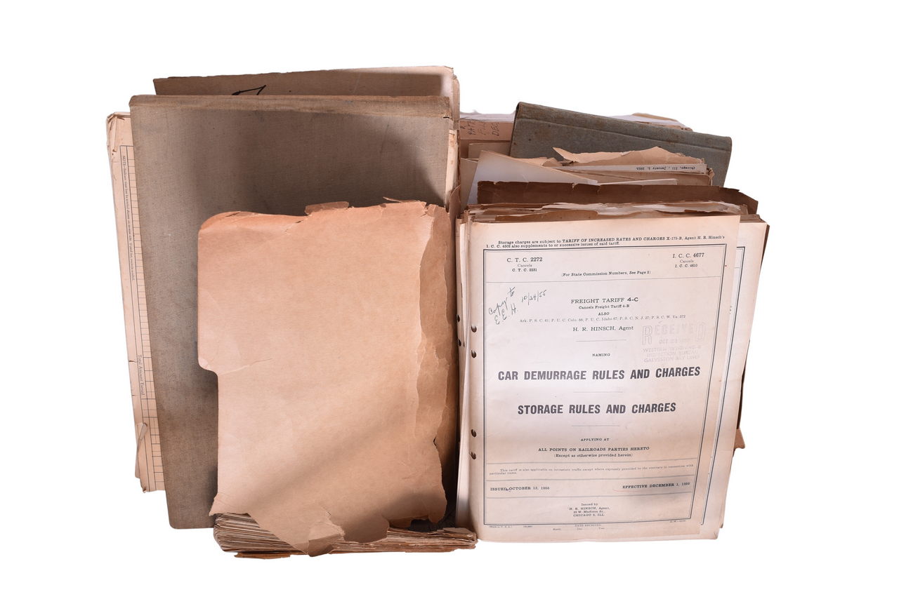 4295 - Large Group of Texas Railroad Employee Paper - Payroll Records, Interstate Commerce Tariffs, and More thumbnail