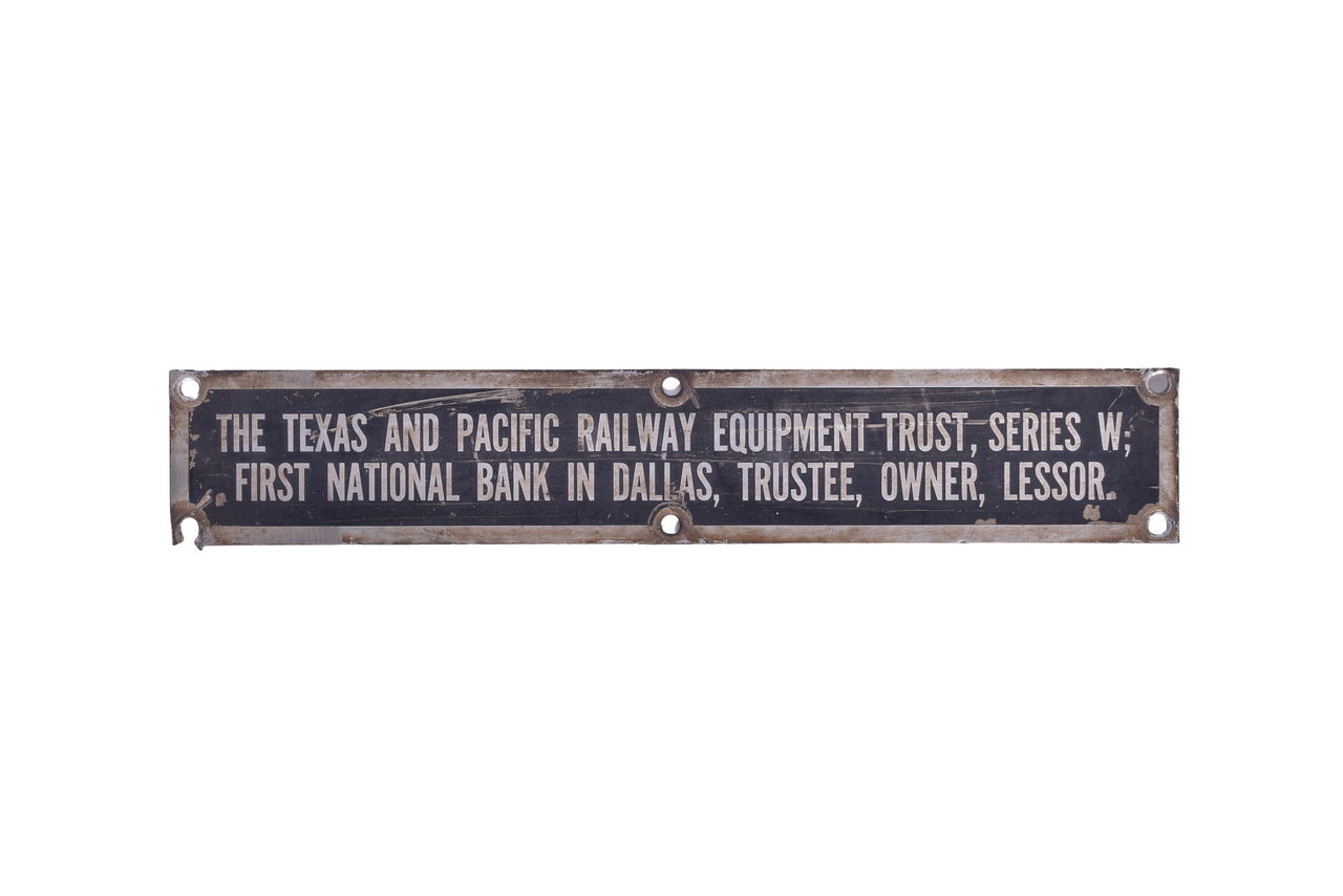 4429 - Texas and Pacific Railroad Stainless Steel Trust Plate - Series W thumbnail