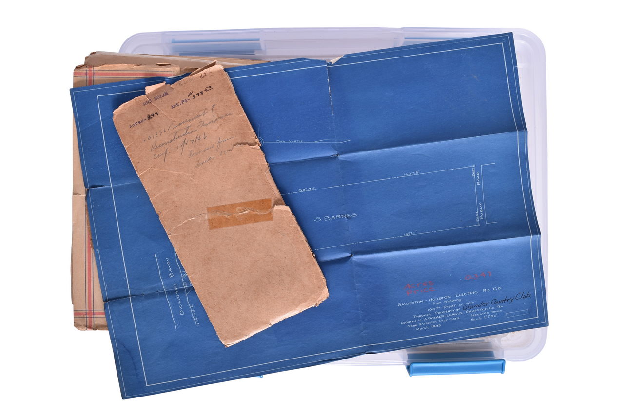 4297 - Large Collection of Galveston Houston Electric Railway Titles, Deeds, and Blueprints - Late 1800s and Early 1900s thumbnail
