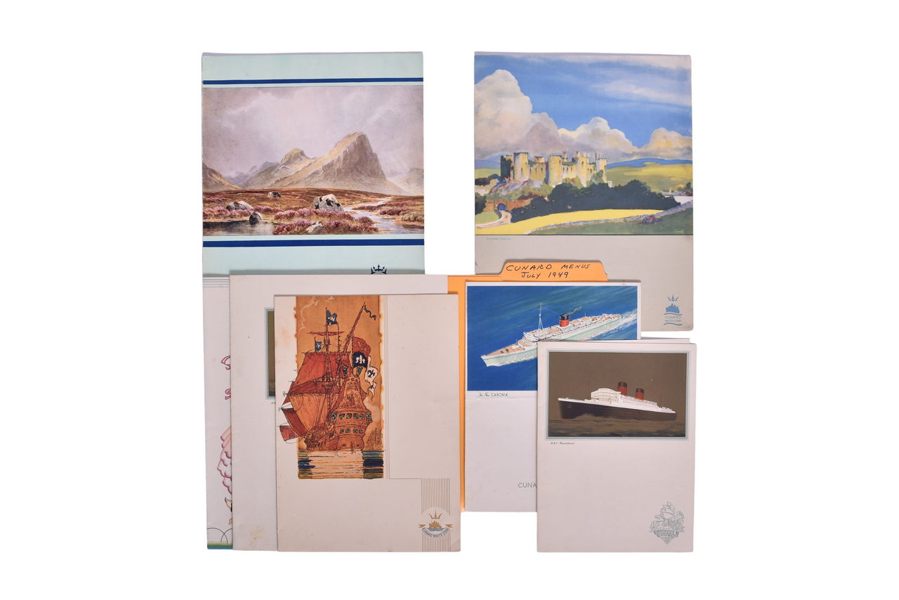4298 - Seven 1949 Steamship Menus - Cunard White Star 'Britannic' and 'Mauretania' thumbnail