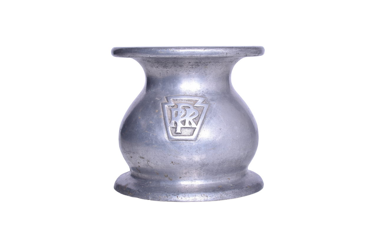 4435 - Pennsylvania Railroad Cast Iron Spittoon w/ Keystone Herald thumbnail