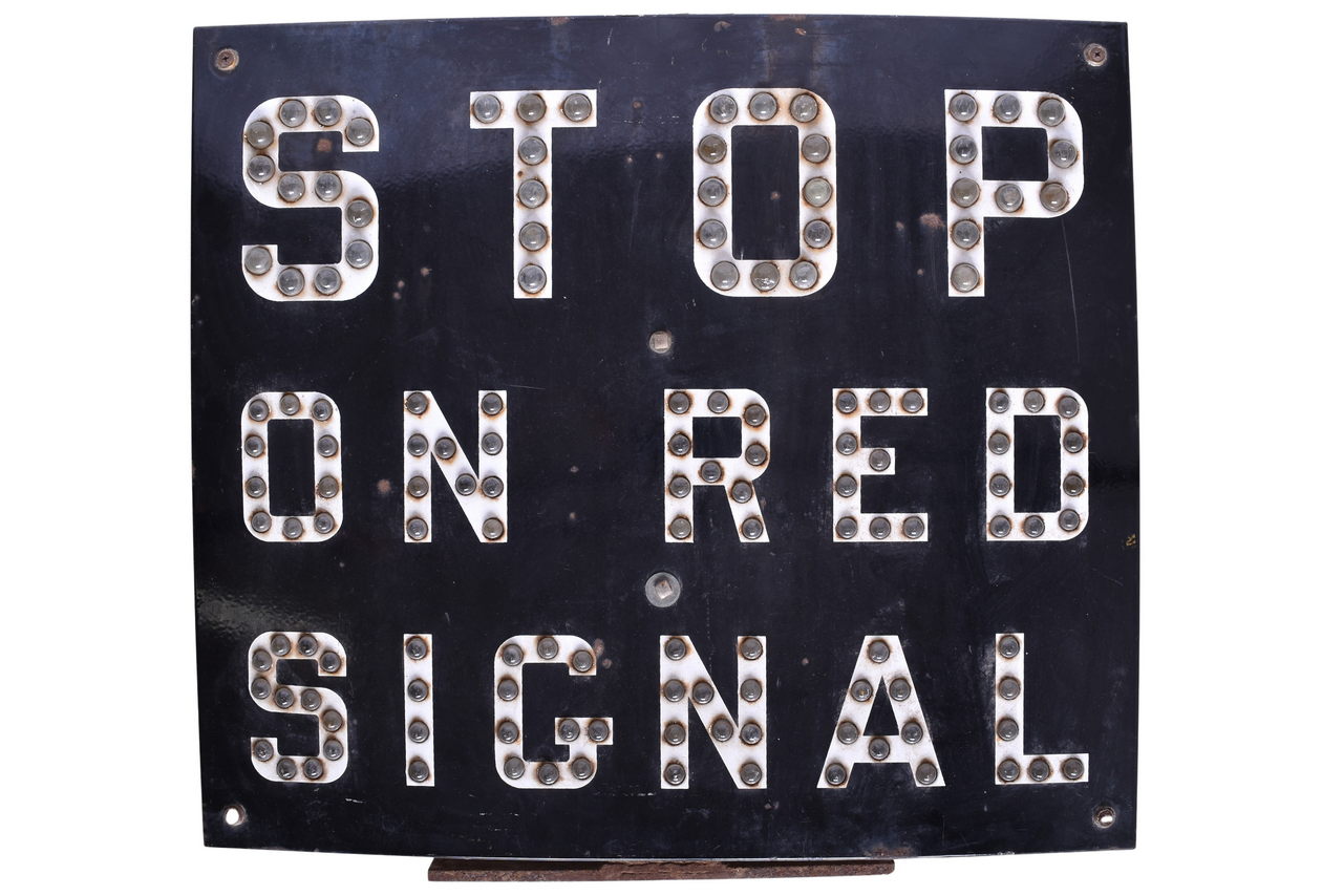 4441 - Stop On Red Signal - Railroad Crossing Sign w/ Plastic Reflectors thumbnail