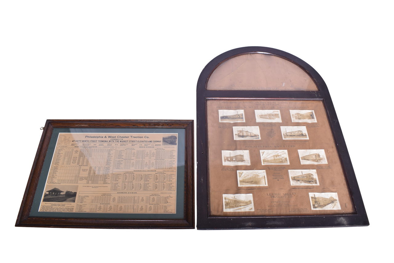 4312 - Philadelphia & West Chester Traction Company Station Window and Framed Timetable thumbnail