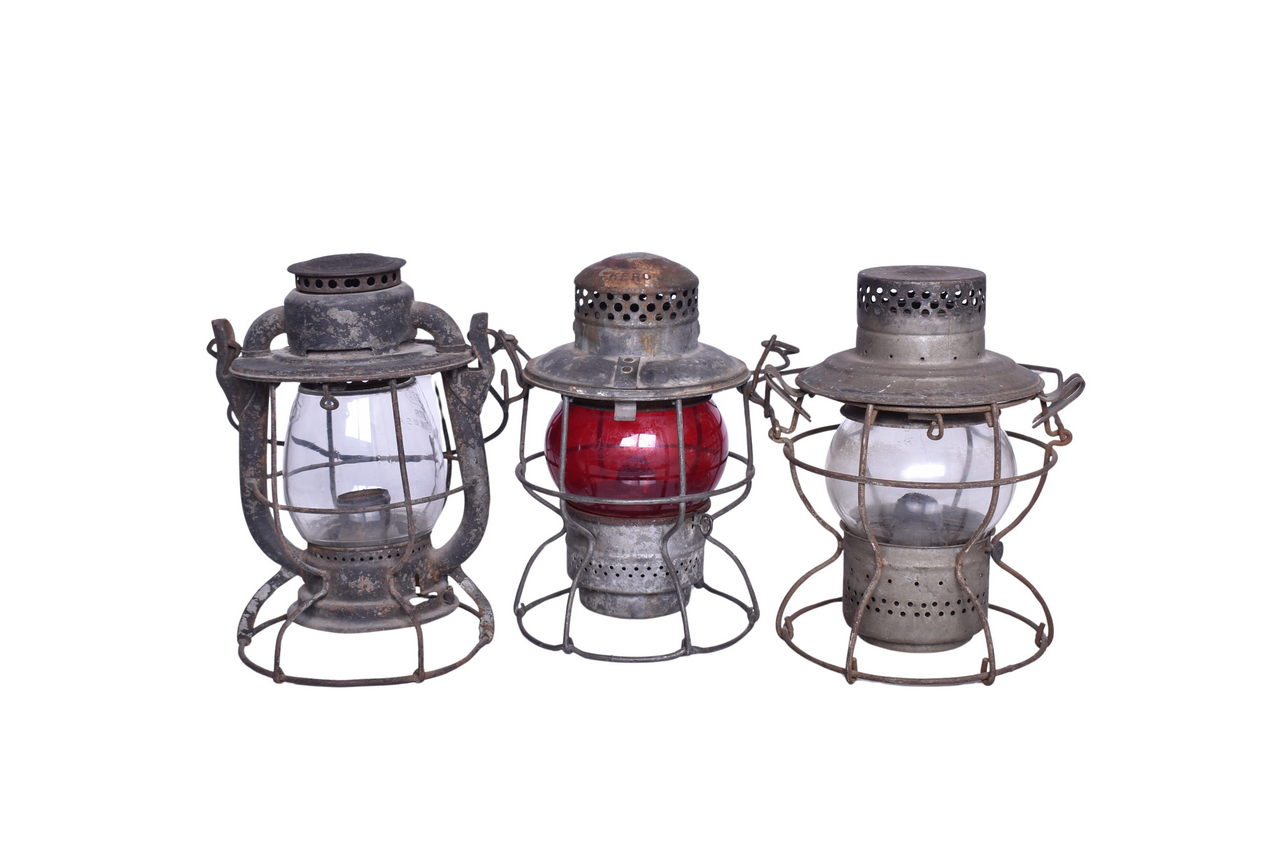 4331 - Three Railroad Lanterns - Pennsylvania and New York, New Haven & Hartford thumbnail