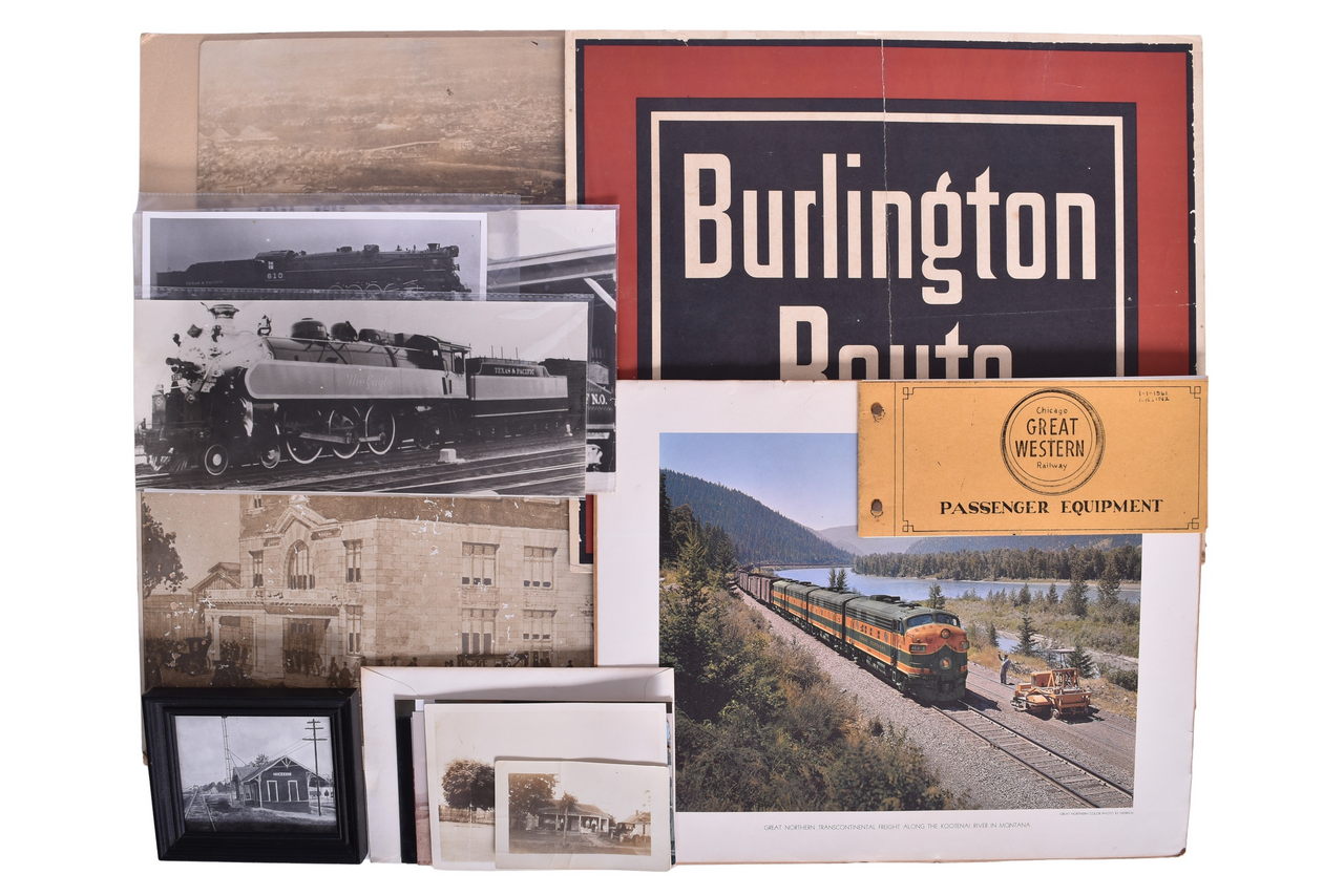 4341 - Collection of Railroad Photographs, Blueprints, Postcards, Posters, and More - Texas & Pacific, Great Northern, and More thumbnail