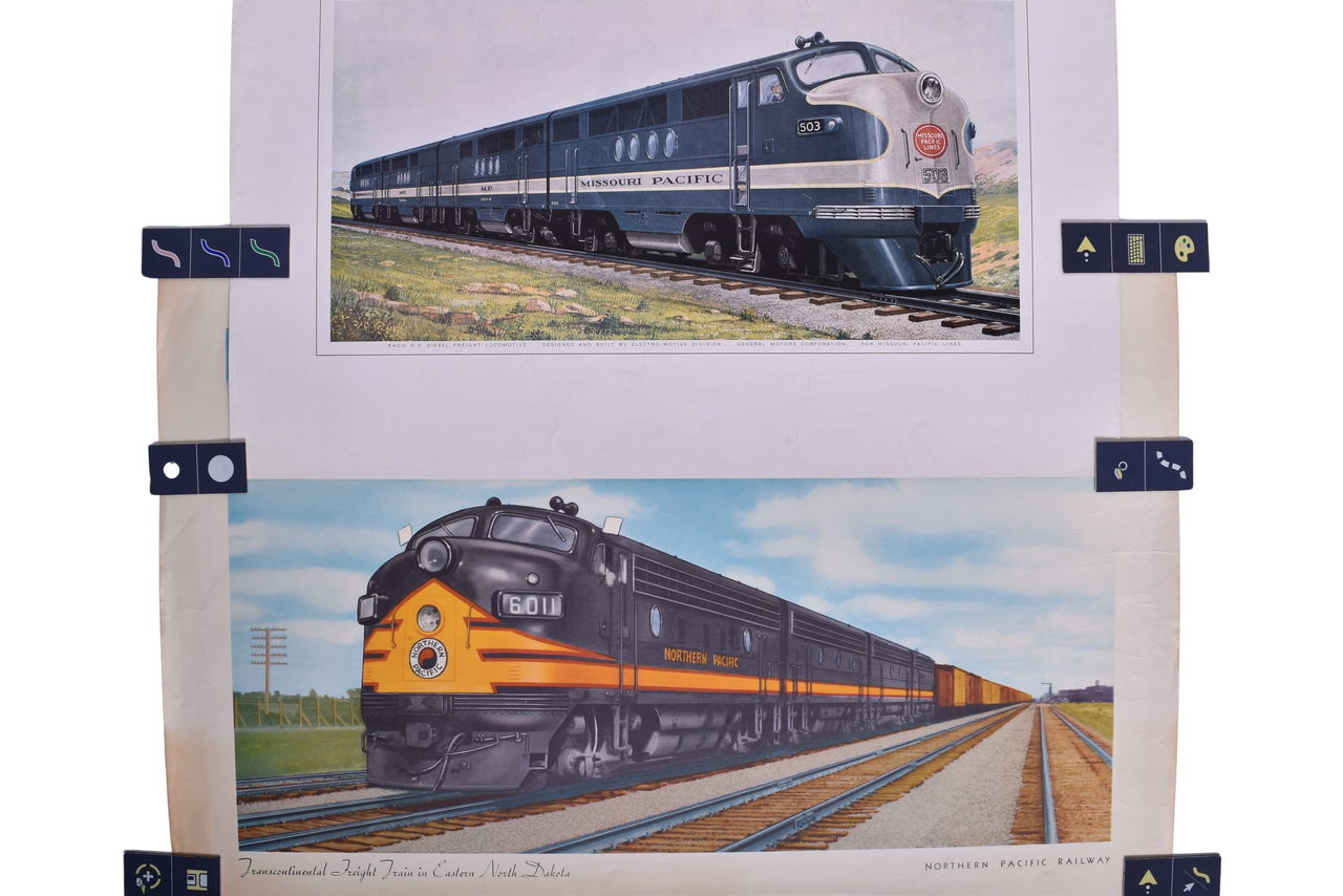 4342 - Missouri Pacific EMD FT and Northern Pacific Railroad Original Poster Prints thumbnail