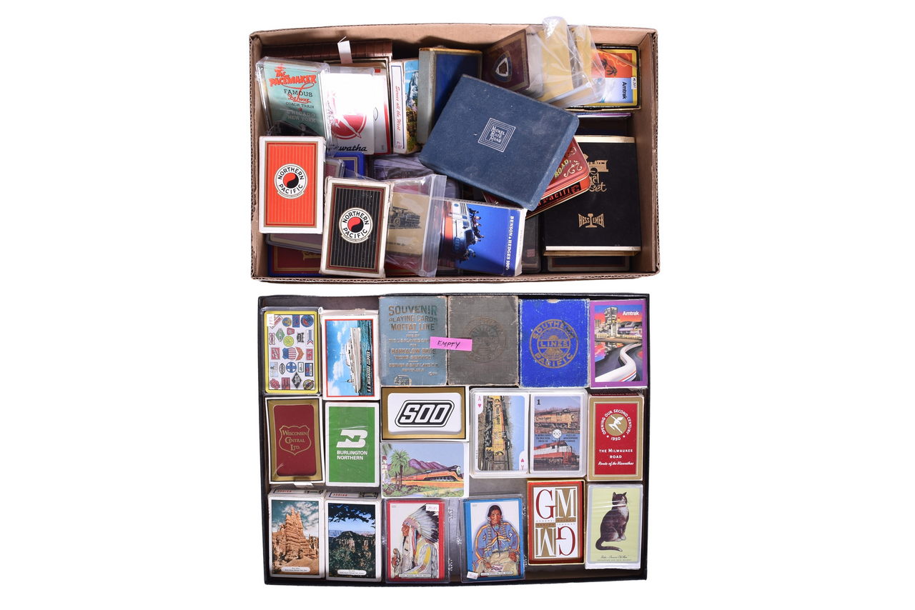 4481 - Fifty-Seven Railroad Playing Card Decks - New York Central, Northern Pacific, Soo Line, Frisco, Union Pacific, and More thumbnail