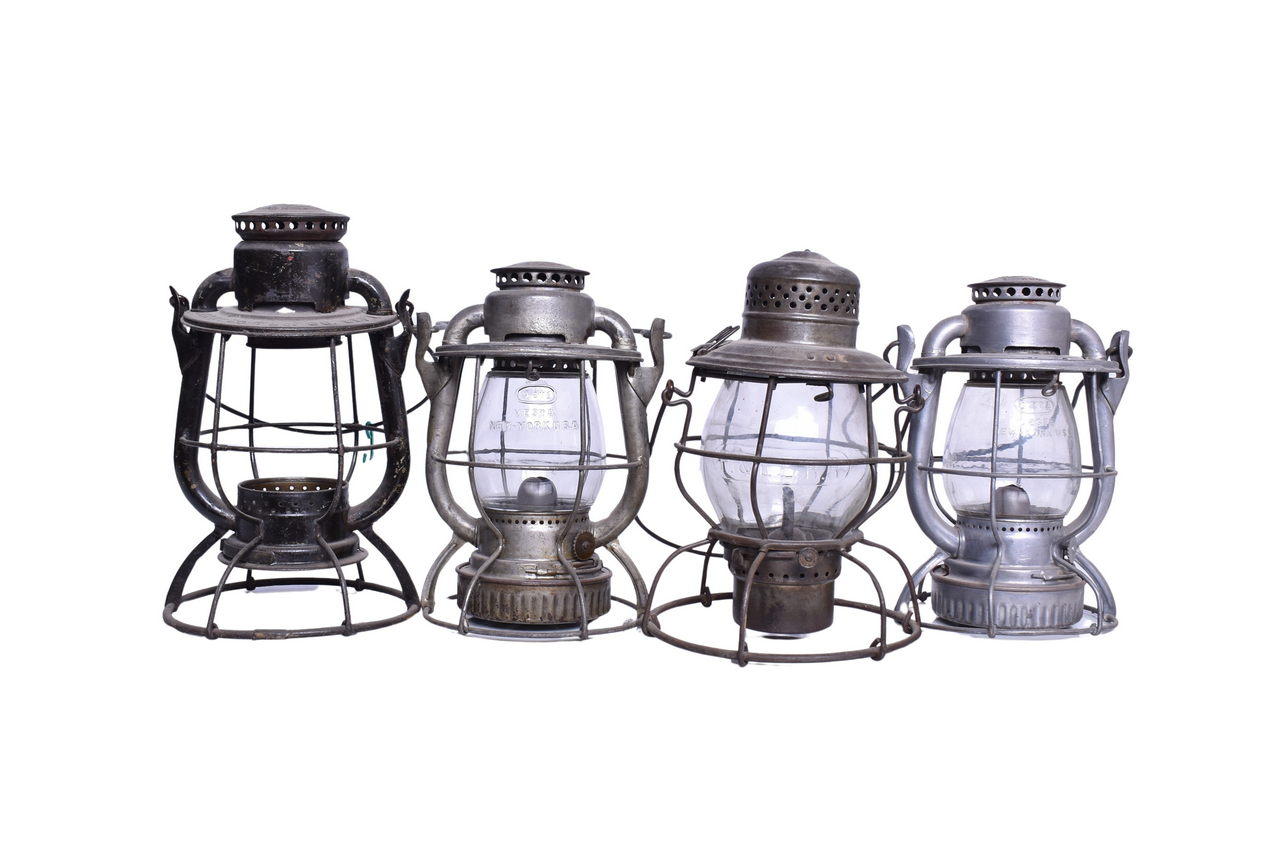 4488 - Four Railroad Lanterns - Reading Company, Philadelphia and Reading, Pittsburgh & Lake Erie thumbnail