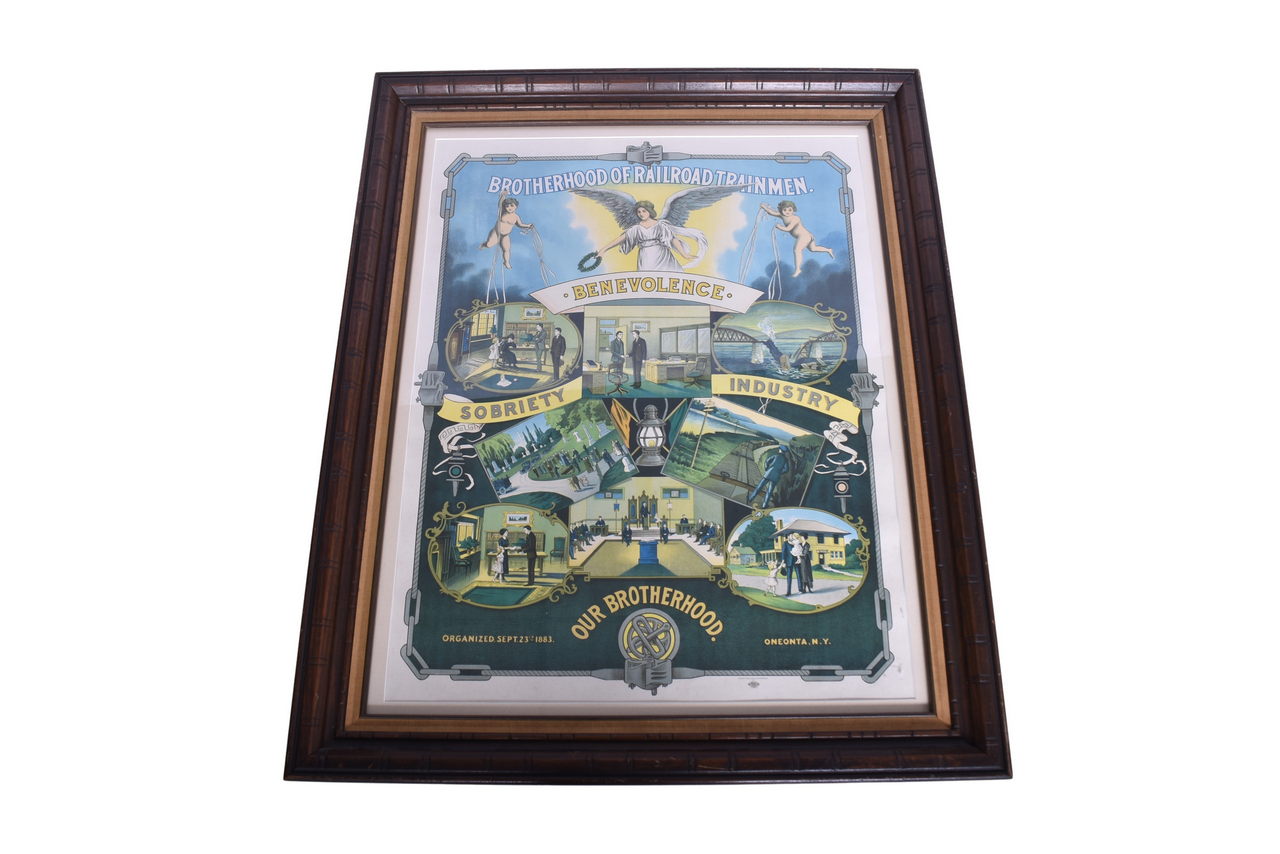 4373 - Framed Brotherhood of Railroad Trainmen Advertising Poster thumbnail