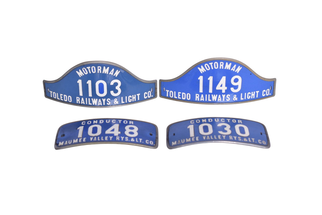 4382 - Four Interurban Railroad Cap Badges - Maumee Valley Railways and Toledo Railways thumbnail