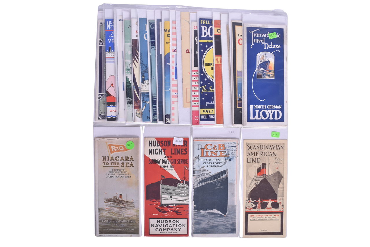 4383 - Twenty-Four Steamship Timetables and Travel Brochures - C&B Line, Southern Pacific, R&O, Lloyd Bremen, Norfolk & Washington, and More thumbnail