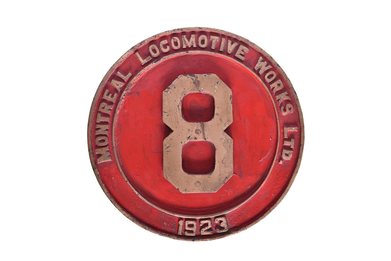 4505 - Montreal Locomotive Works No. 8 Brass Locomotive Number / Builders Plate thumbnail