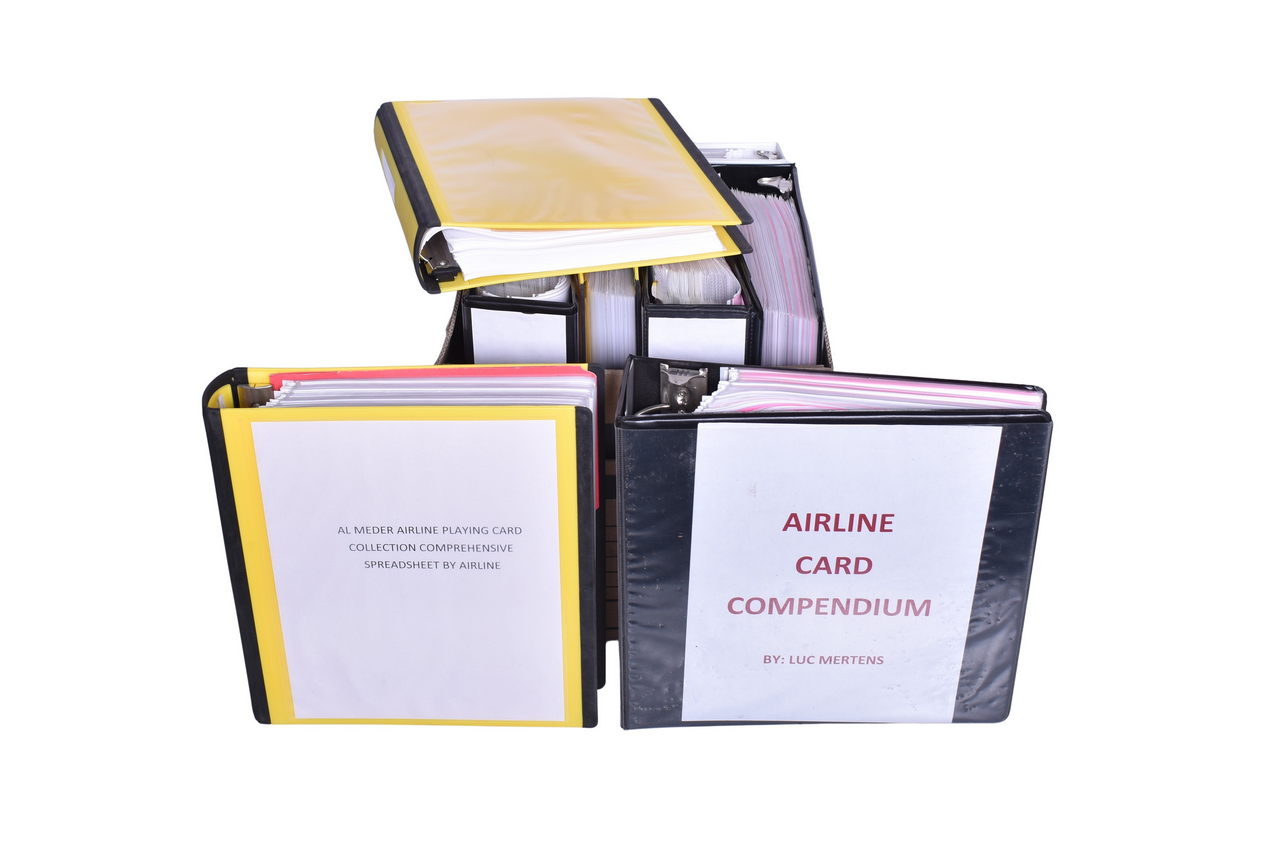4397 - Eight Binders of Collectors Airline Playing Card Deck Compendium and Spreadsheets - Al Meder and Luc Mertens thumbnail
