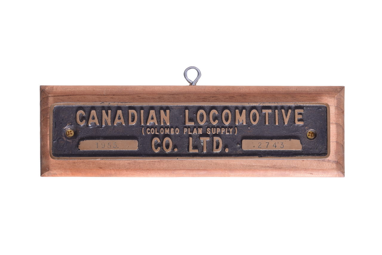 4509 - Canadian Locomotive Co. India Streamlined WP 4-6-2 #2743 Locomotive Builders Plate thumbnail