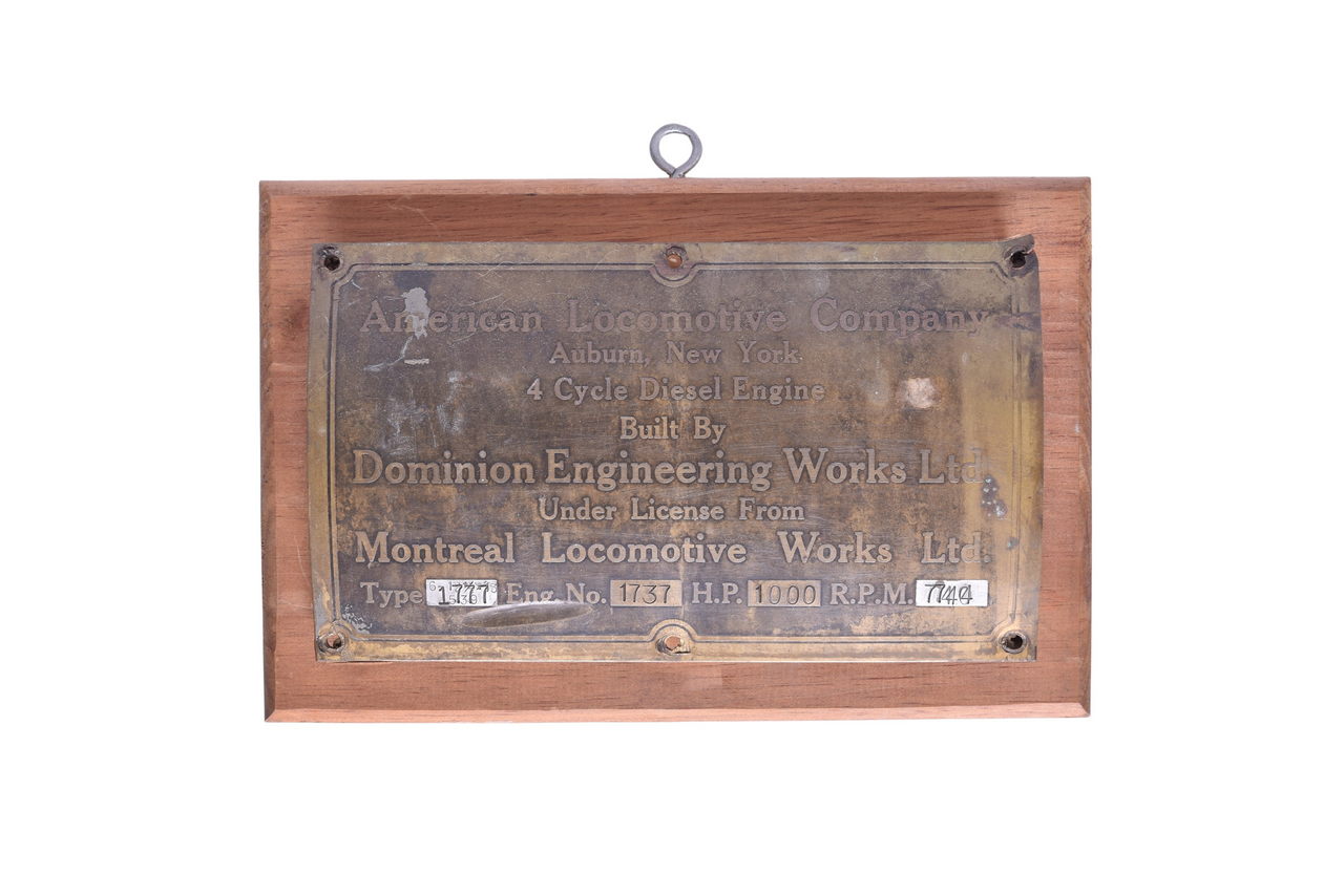 4515 - ALCO / Dominion Engineering Works Diesel Engine Builders Plate thumbnail