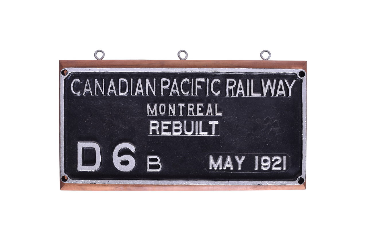 4519 - Canadian Pacific Railway #526 D-6-b Ten Wheeler Locomotive Builders Plate thumbnail