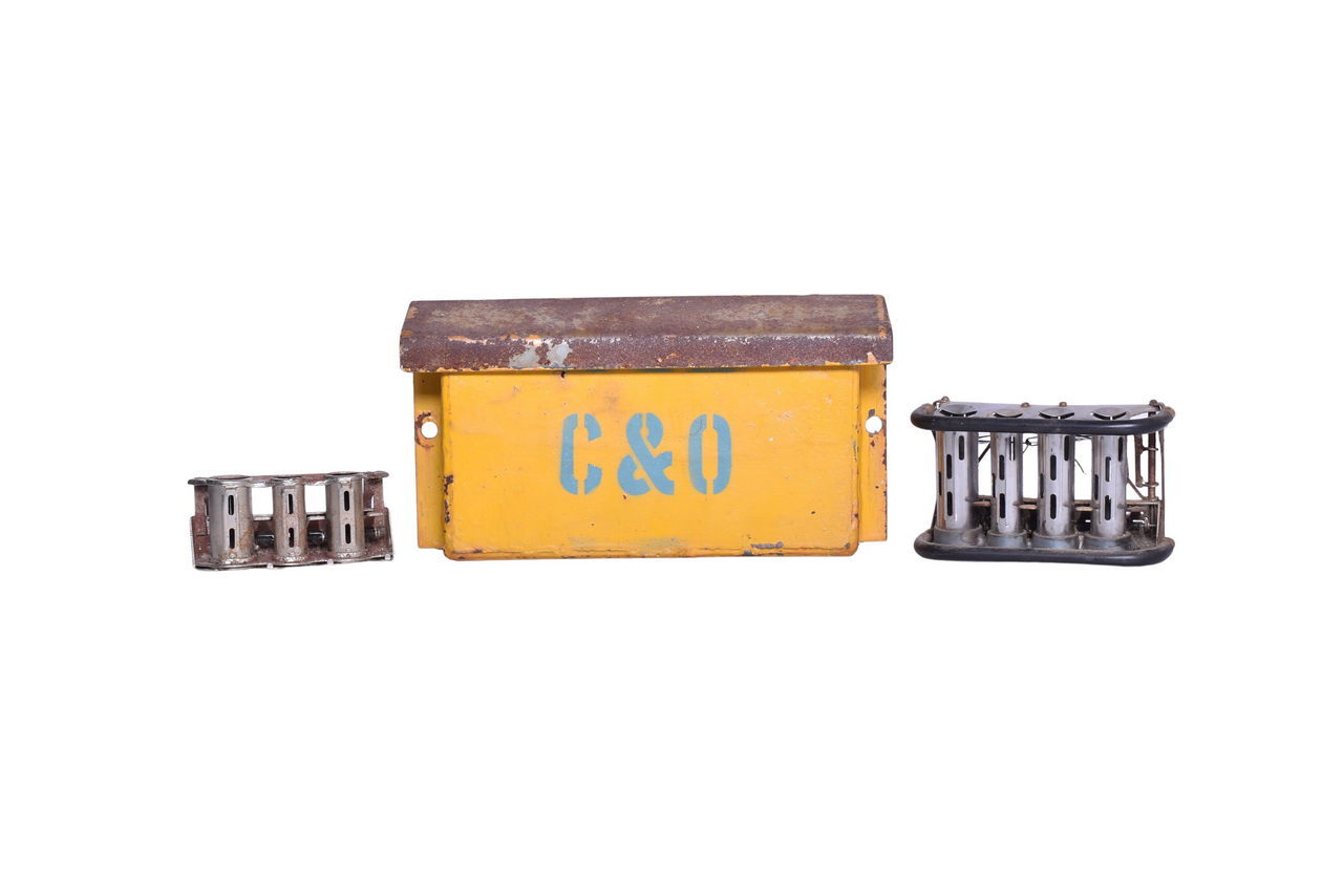 4528 - Chesapeake and Ohio Cast Iron Waybills Box and Two Coin Changer Belt Clips thumbnail