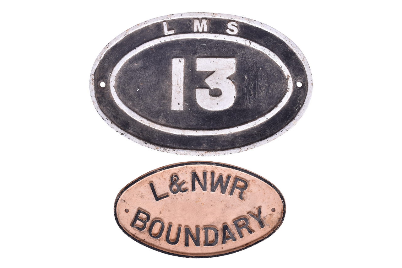 4539 - Pair of Cast Iron L&NWR and LMS Railway Plates thumbnail