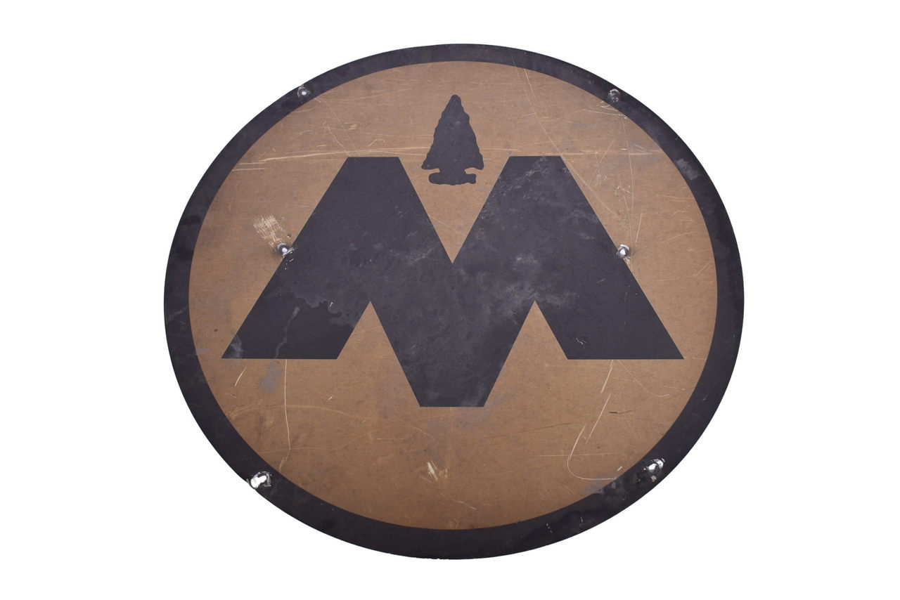 4550 - Round Aluminum Black and White Monon Sign thumbnail