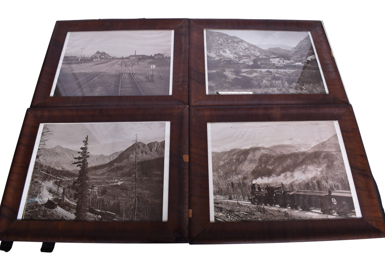 4565 - Four Framed Narrow Gauge Railroad Black & White Photographs thumbnail