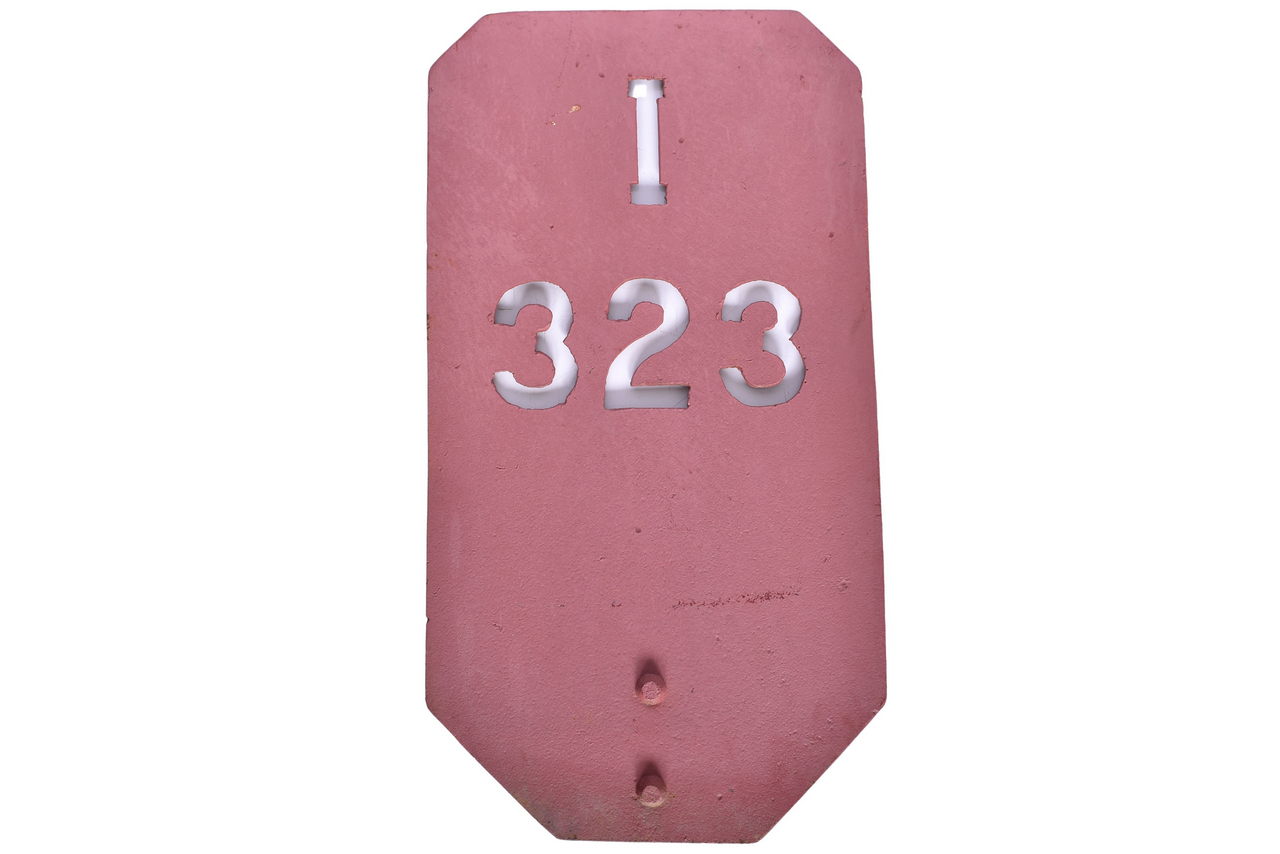 4577 - Red Cast Iron Railroad Mile Post Marker thumbnail