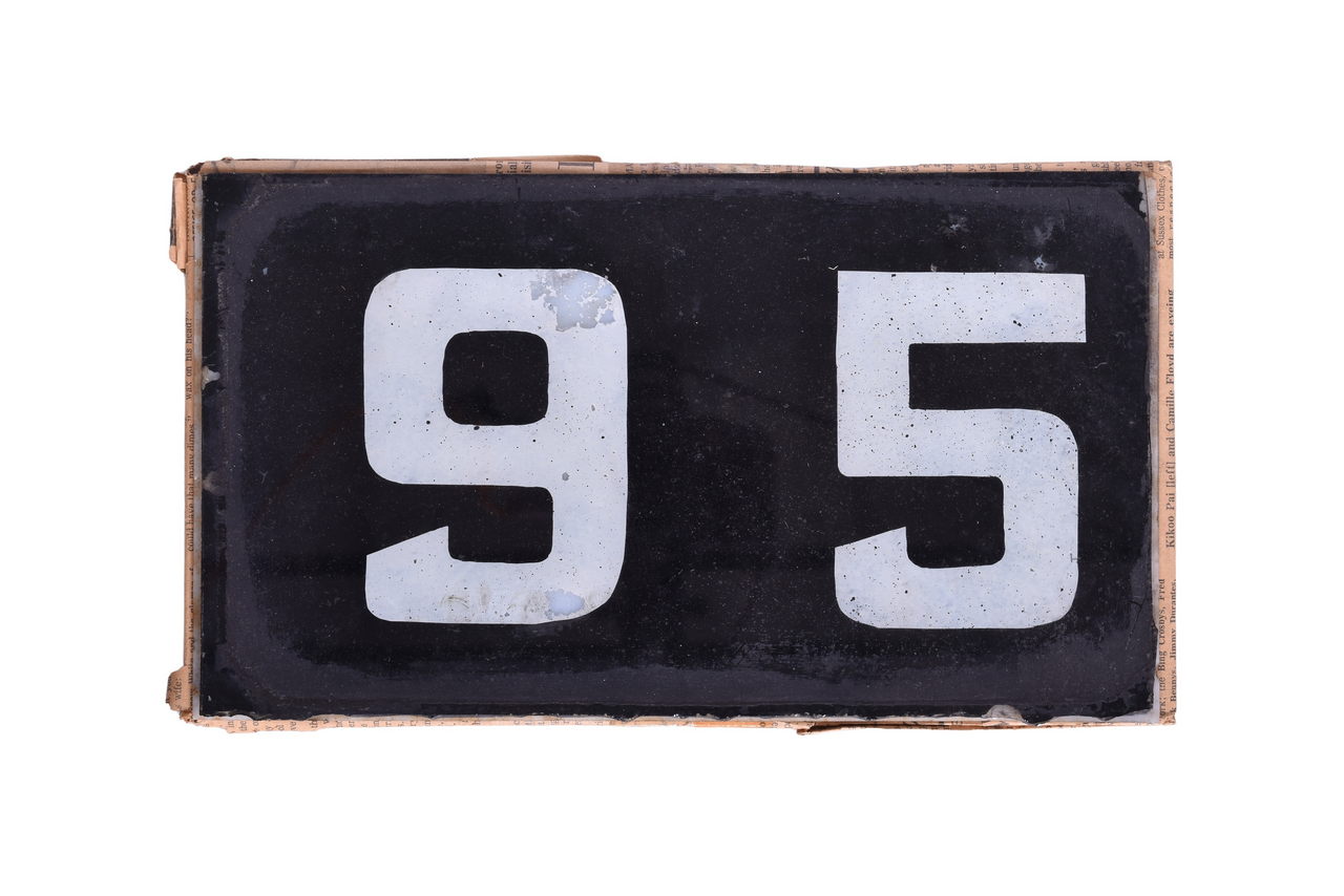 4580 - Monon Locomotive #95 Class H-1 2-8-0 Glass Number Board thumbnail