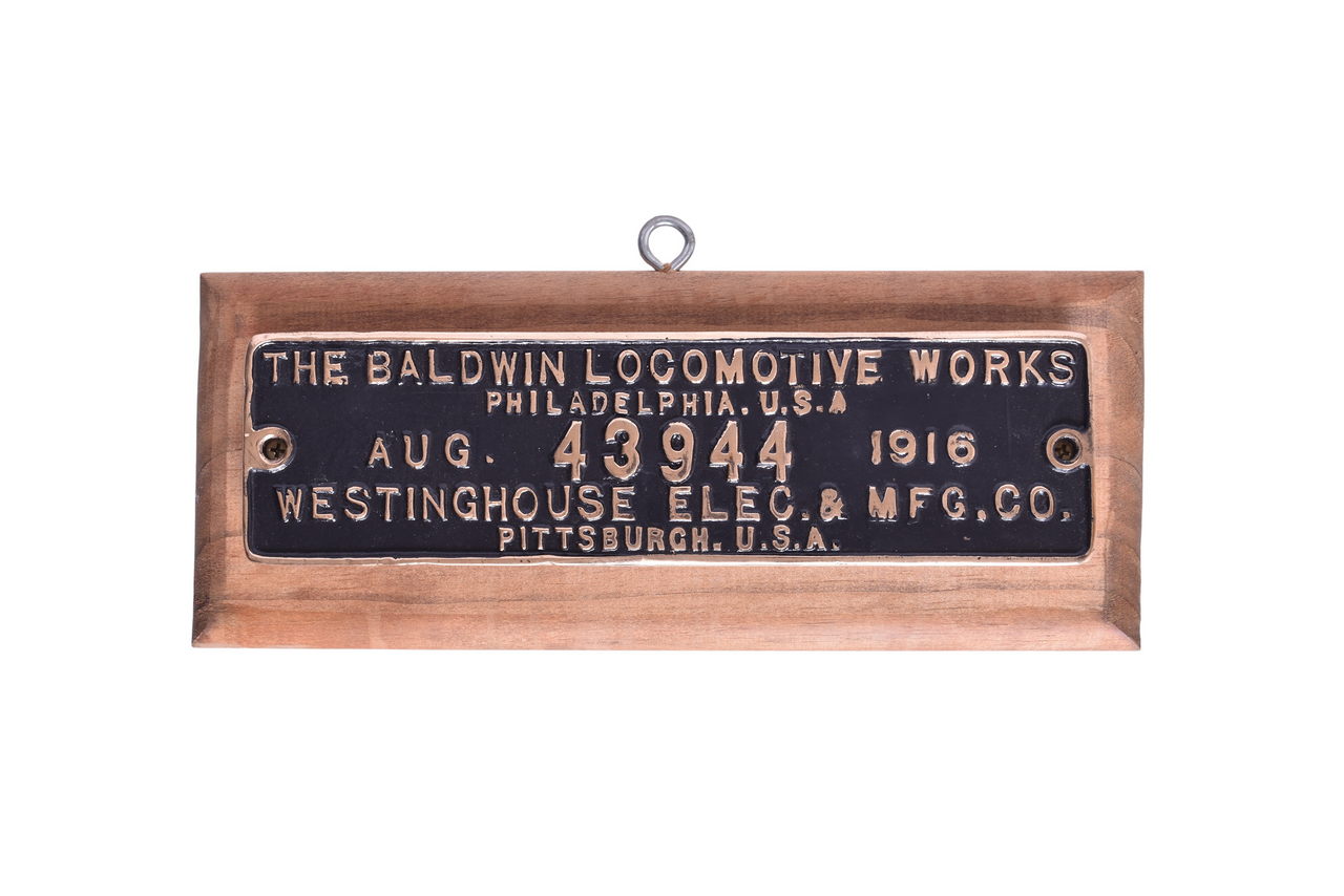 4587 - Phelps Dodge & Co. Baldwin / Westinghouse Mine Locomotive Builders Plate thumbnail