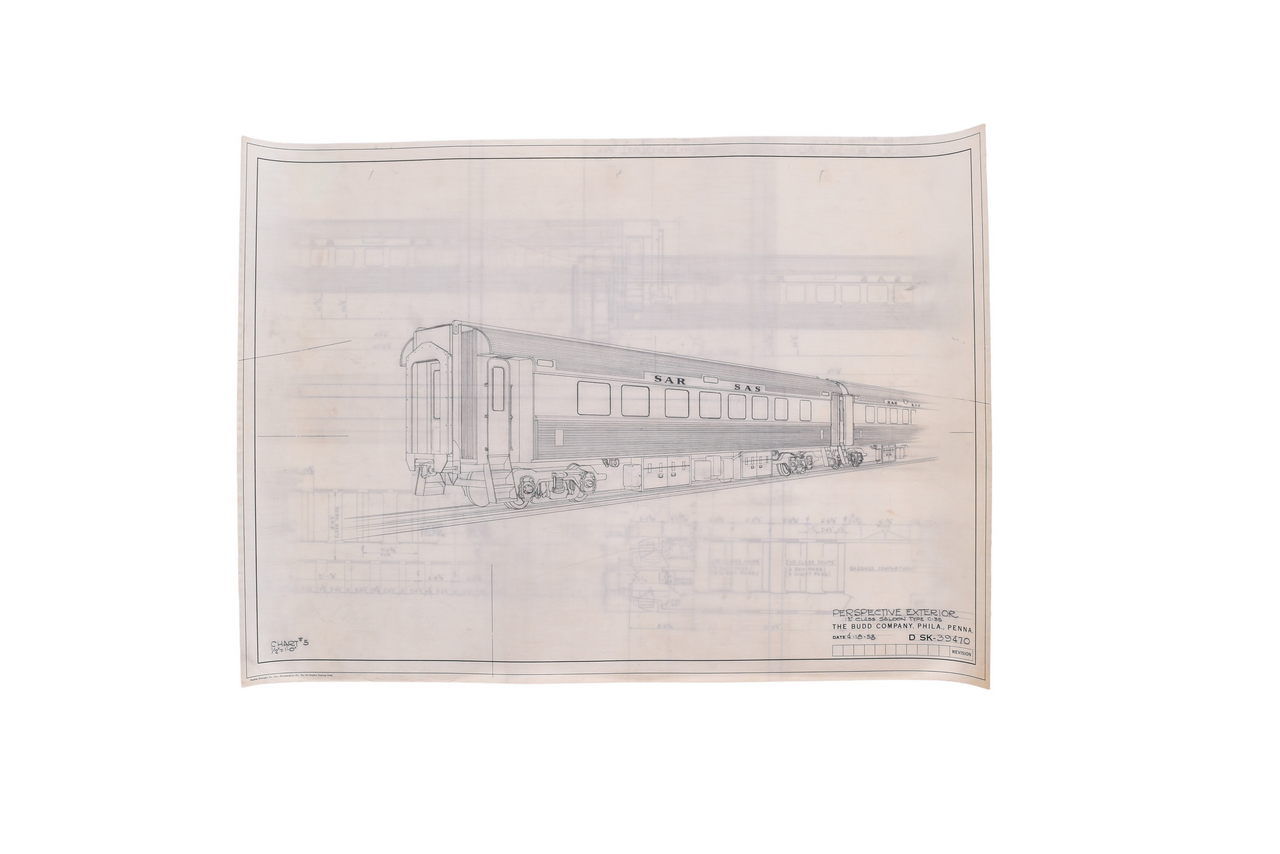 4601 - Five Original Budd Company / South African Railways Saloon Type 1st Class Passenger Car Drawings - Dated 1958 thumbnail