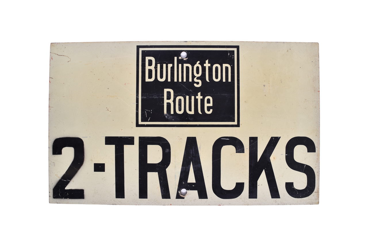 4616 - Burlington Route 2-Tracks Steel Sign thumbnail