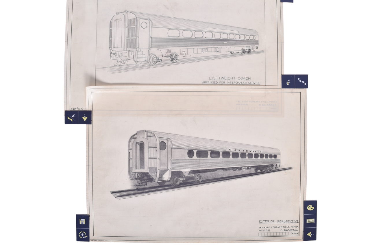 4621 - Original 1957 Budd Company Nacionales de Mexico Lightweight Coach Exterior Perspective Drawings thumbnail