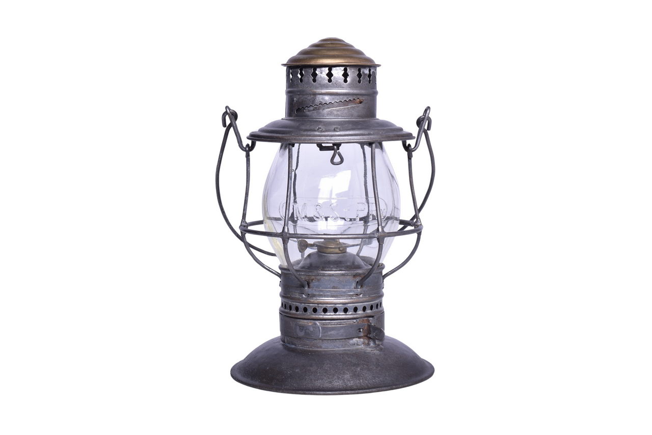 4628 - Chicago, Milwaukee St. Paul Railway Brass Top Bell Bottom Lantern w/ Clear Cast Globe thumbnail