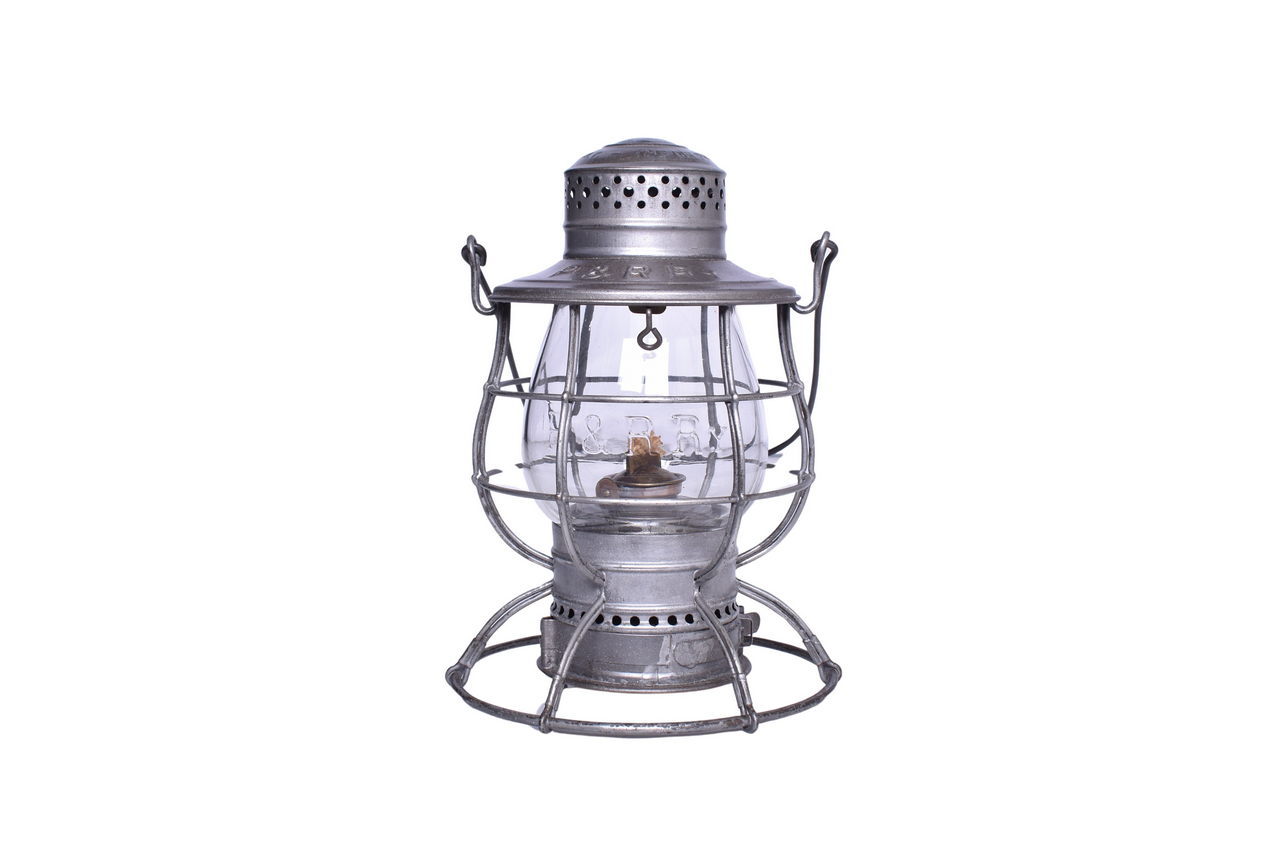 4649 - Dressel Philadelphia and Reading Railway Double Wire Guard Lantern w/ Clear Cast Extended Base Globe thumbnail