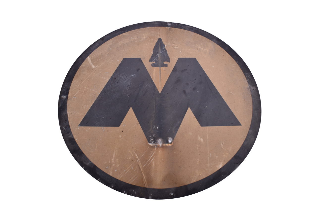 4650 - Round Aluminum Black and White Monon Sign thumbnail