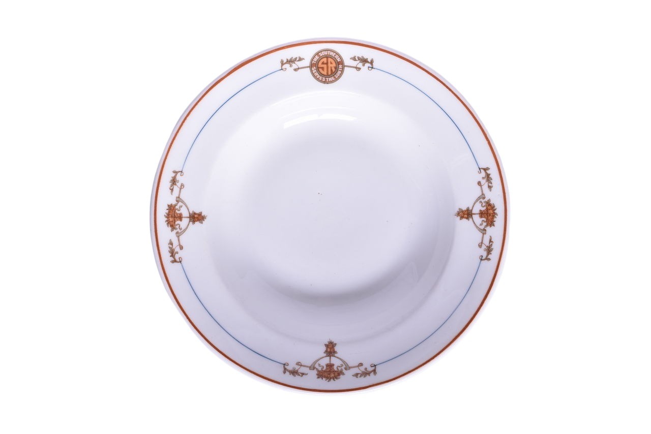 4667 - Southern Railway Peach Blossom China Rimmed Soup Plate thumbnail