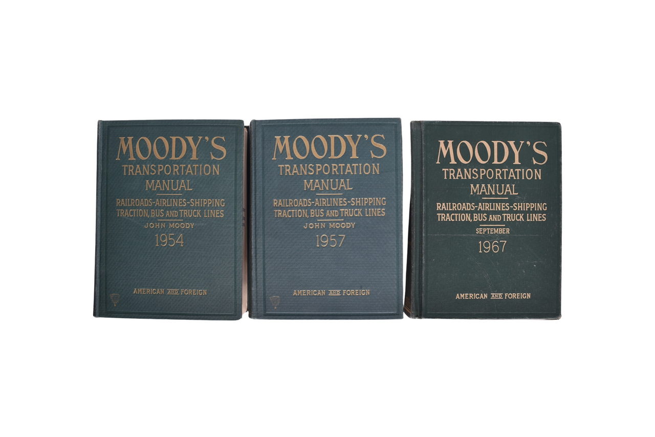 4685 - Three Moody's Transportation Manual - 1954, 1957, 1967 - American & Foreign Railroads, Airlines, Shipping, Traction, Bus and Truck Lines thumbnail