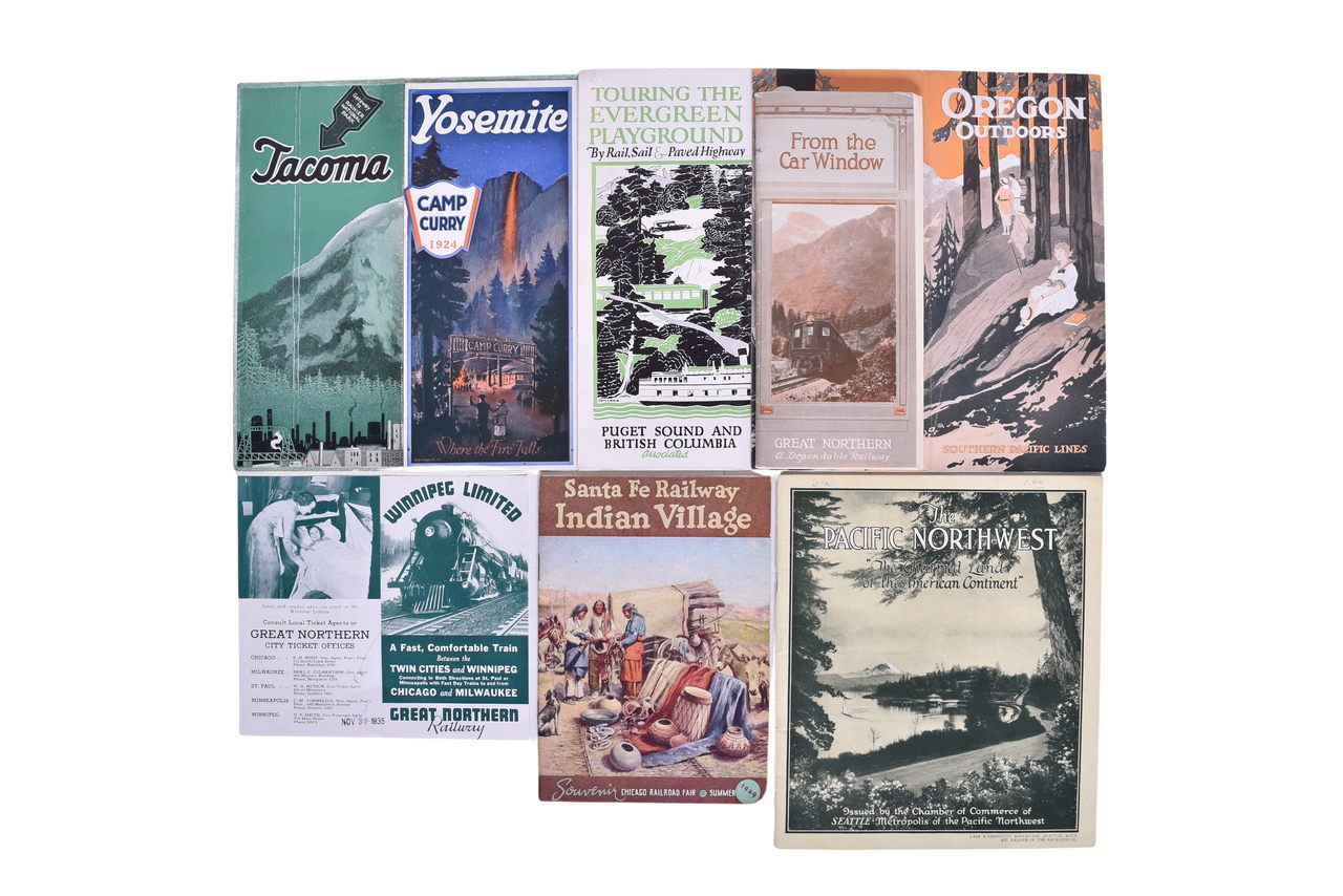4711 - Eight Early Western Railroad Travel Brochures Advertising Yosemite, Tacoma, Oregon Outdoors, Pacific Northwest, Etc. thumbnail