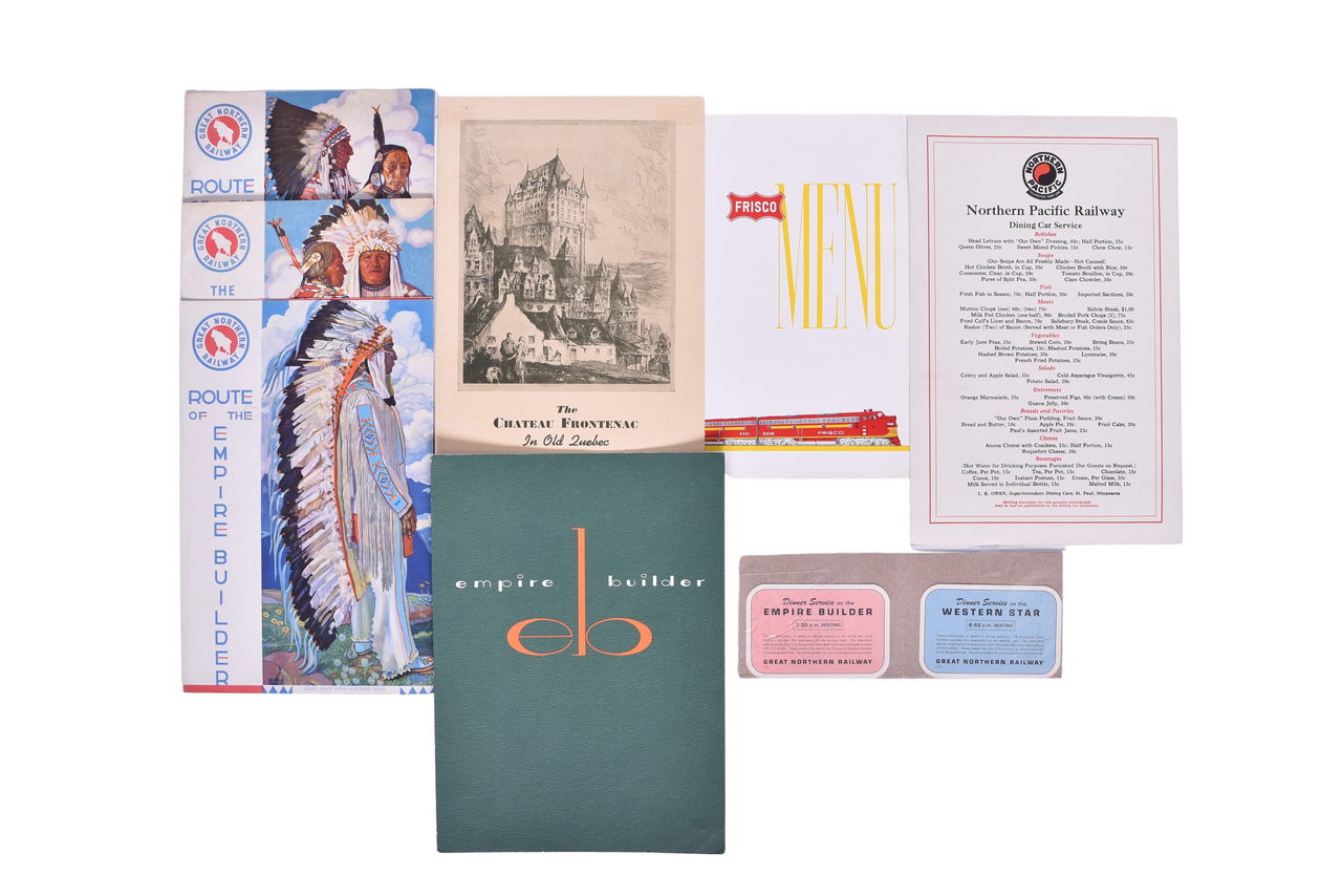 4718 - Ten Western Railroad Dining Car Menus- Great Northern, Northern Pacific, Canadian Pacific, and Frisco thumbnail
