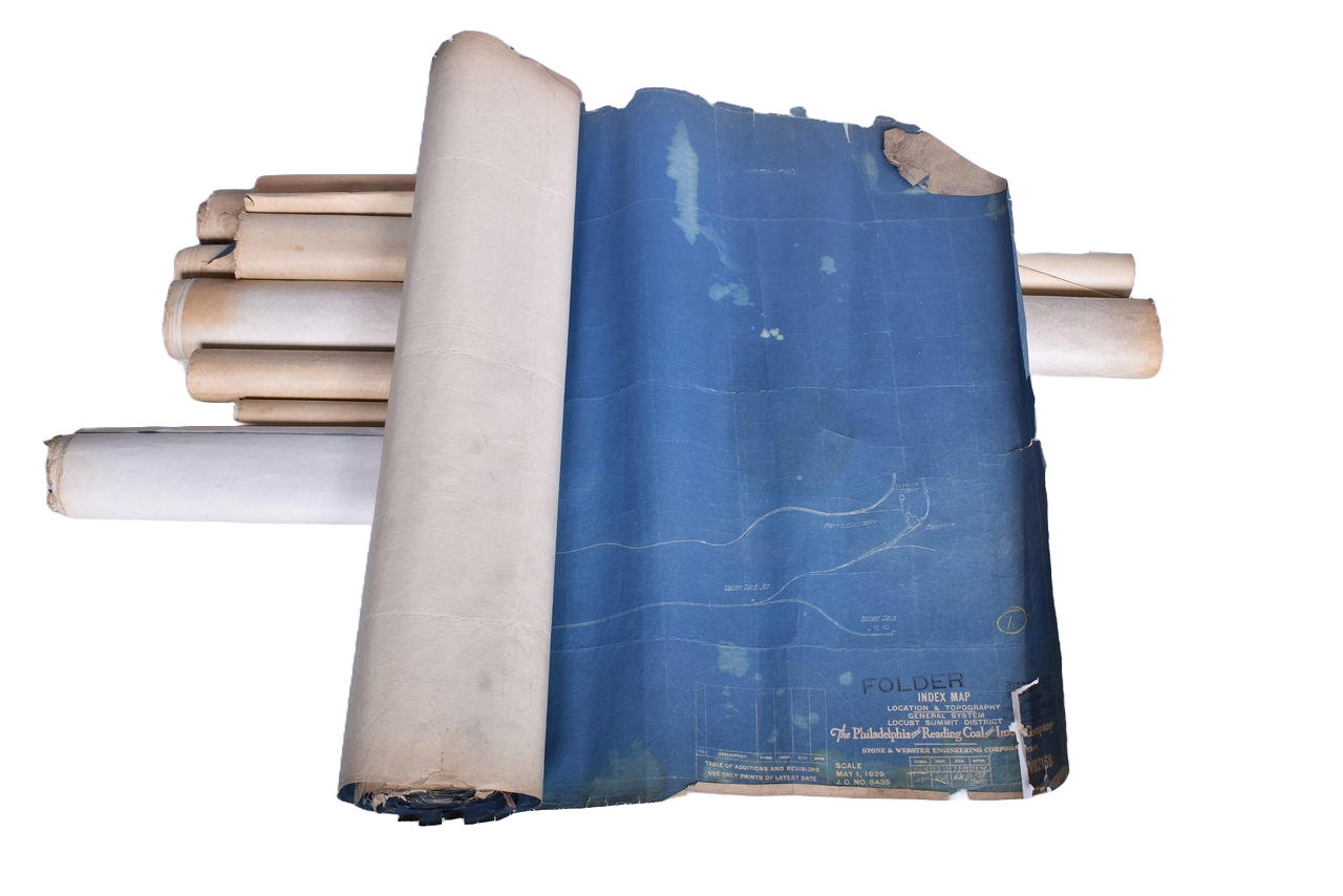 5016 - Ten Large Philadelphia and Reading Railroad Coal Operations Track Layouts and Blueprints thumbnail