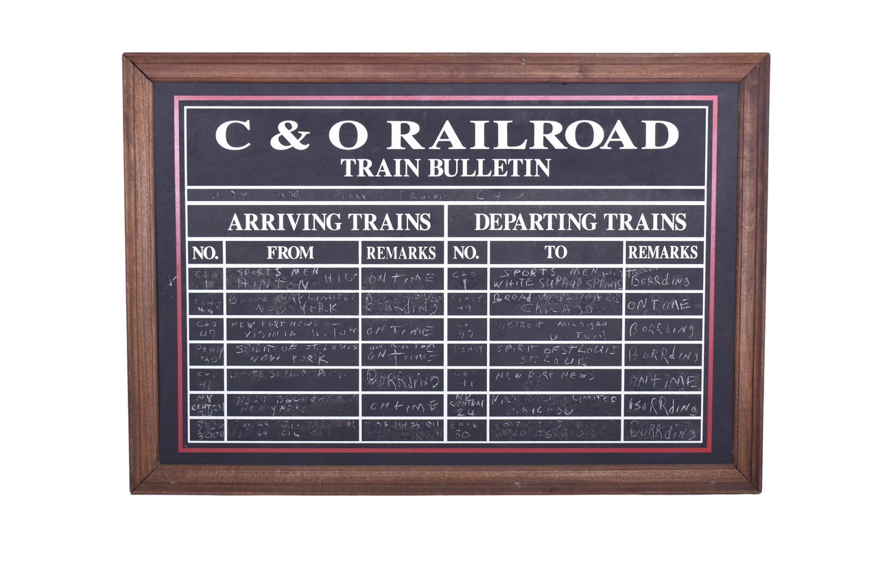 5052 - Chesapeake and Ohio Railroad Train Bulletin Chalkboard thumbnail