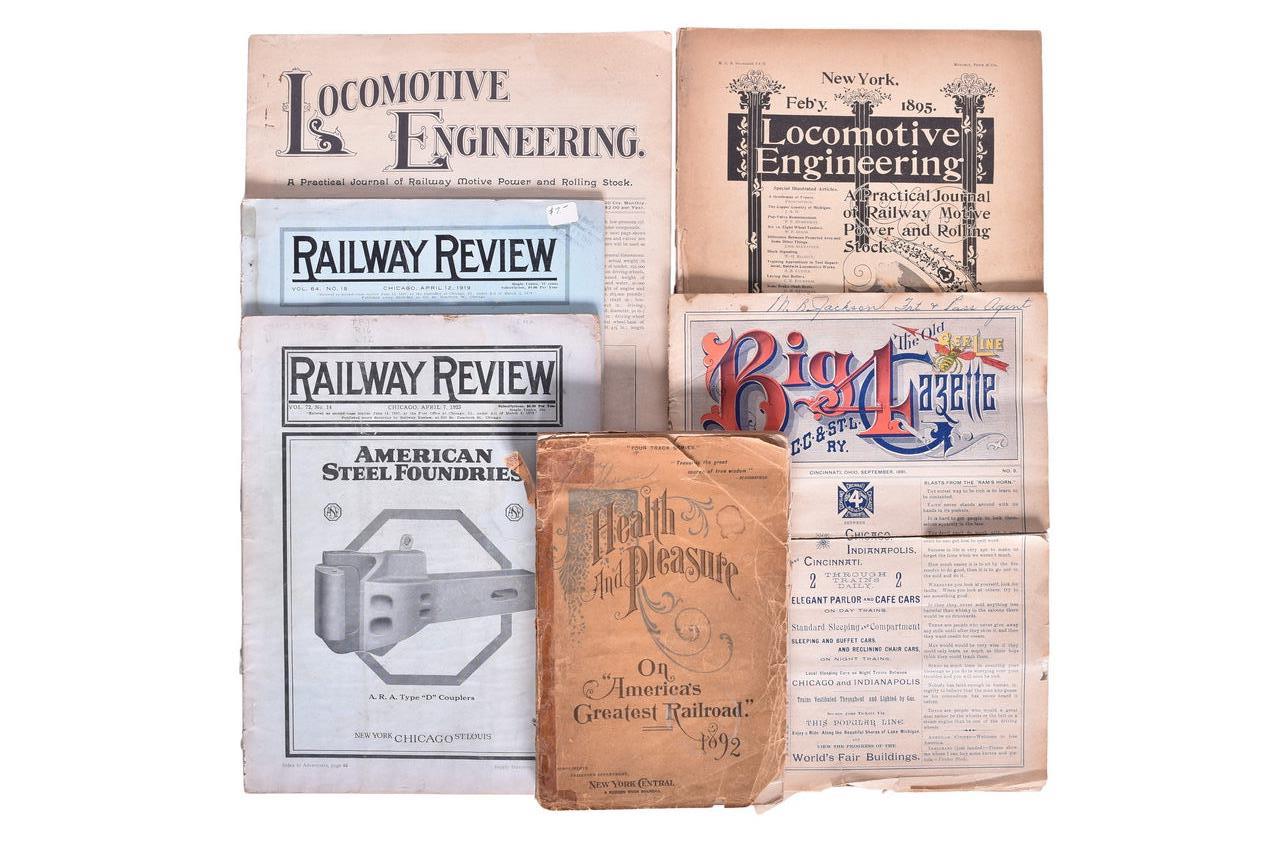 5062 - Early Paper Ephemera - 1891 Big Four Gazette, 1892 and 1895 Locomotive Engineering, 1892 NYC&HRR, etc thumbnail