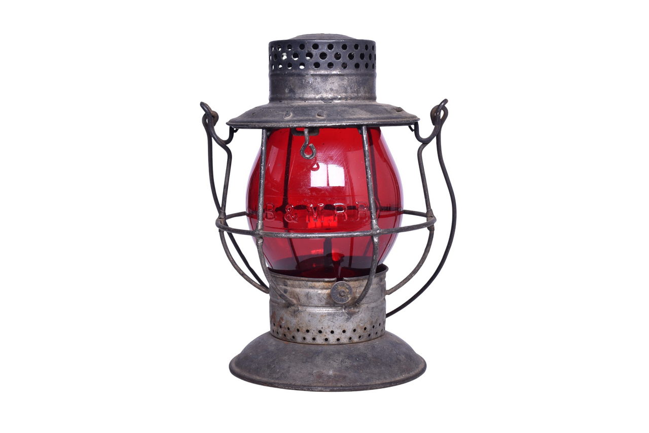 5086 - Dietz No. 39 Lantern w/ Boston and Maine Cast Red Globe thumbnail