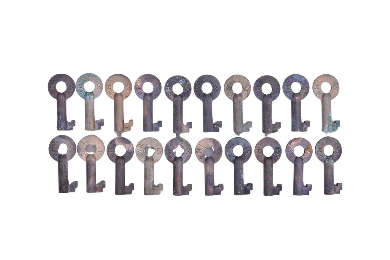 5111 - Twenty Canadian National Railroad Brass RMI Switch Keys thumbnail