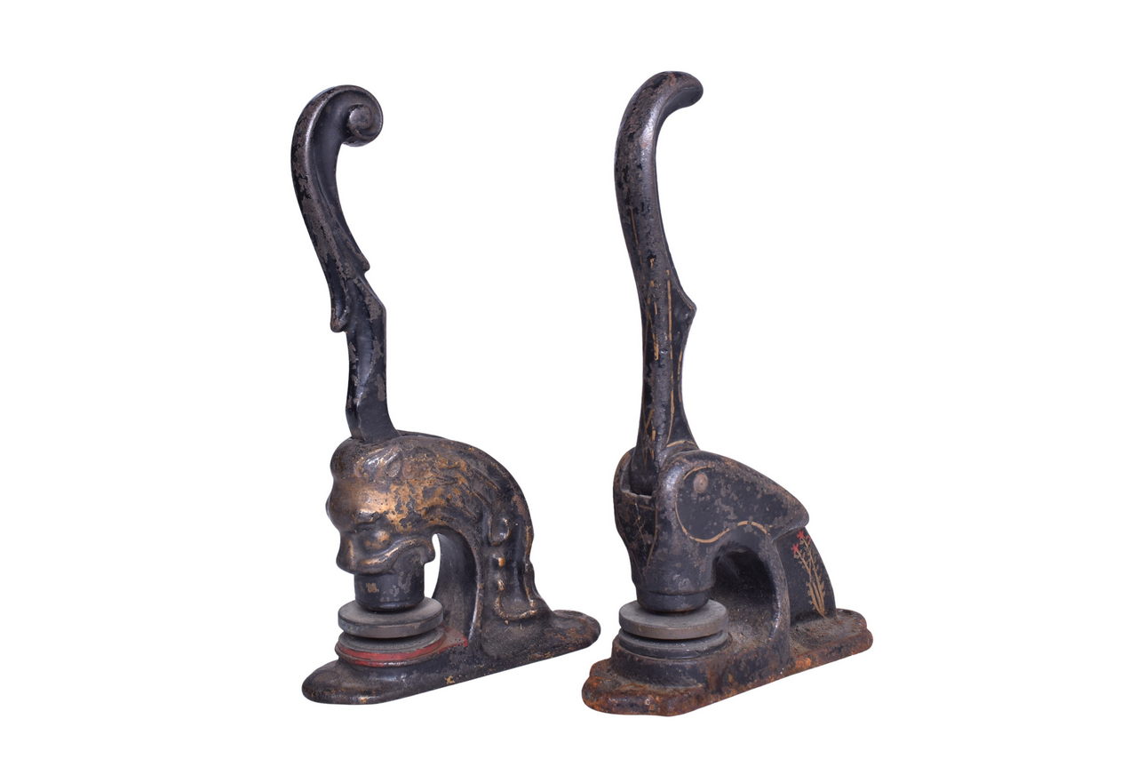 5136 - Pair of Railroad Supporting Seal Embossers - Dunmore Iron and Steel and Avoca Coal thumbnail