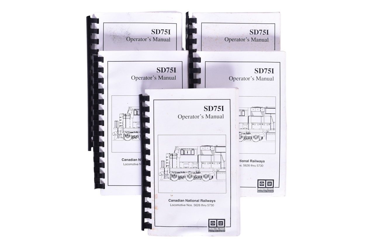 5148 - Five Canadian National Railway SD75I Diesel Locomotive Operators Manual thumbnail