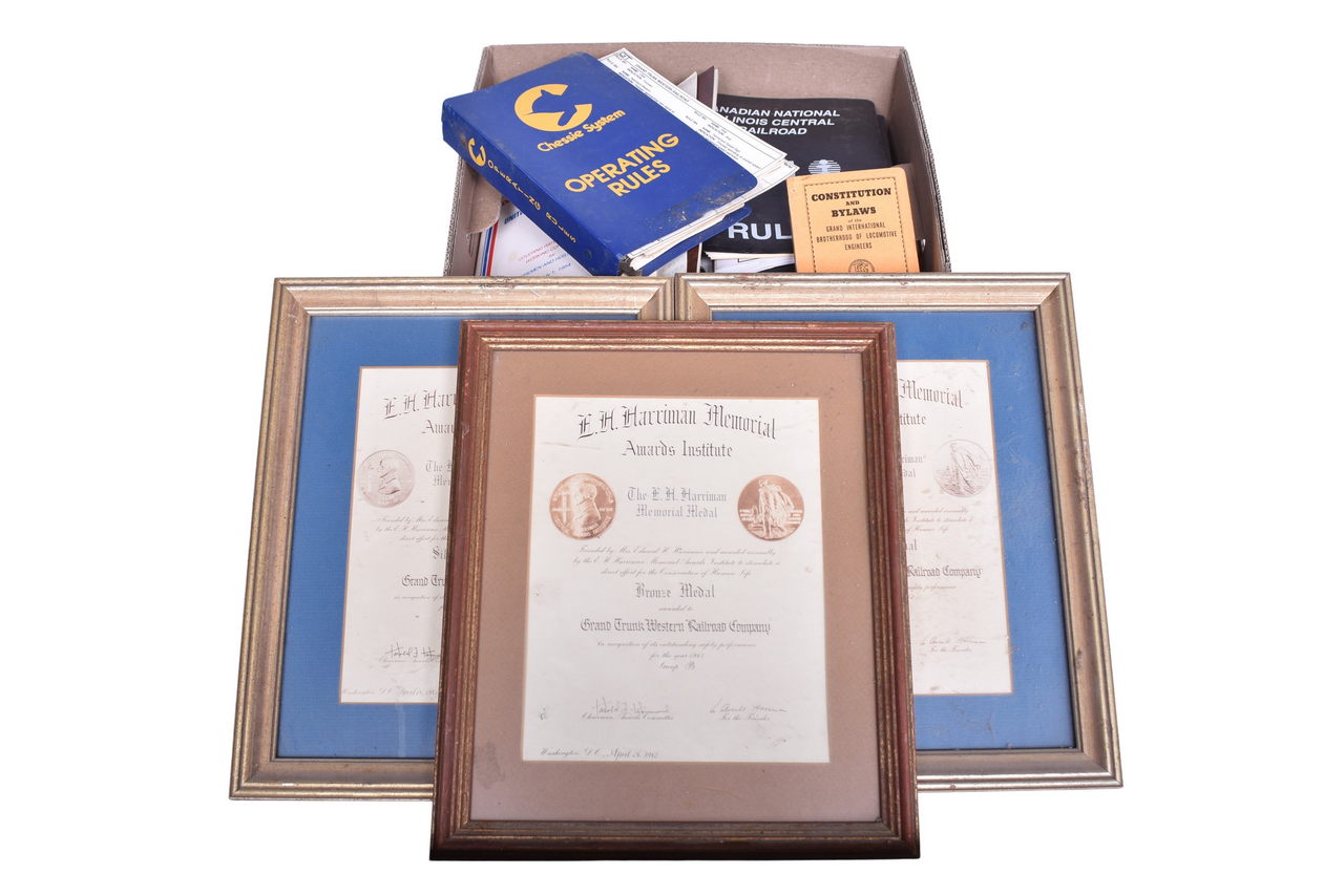 5167 - Railroadiana Assortment - Rule Books, Instructions, Harriman Awards, Keychains, Hi-Vis Straps, and More thumbnail