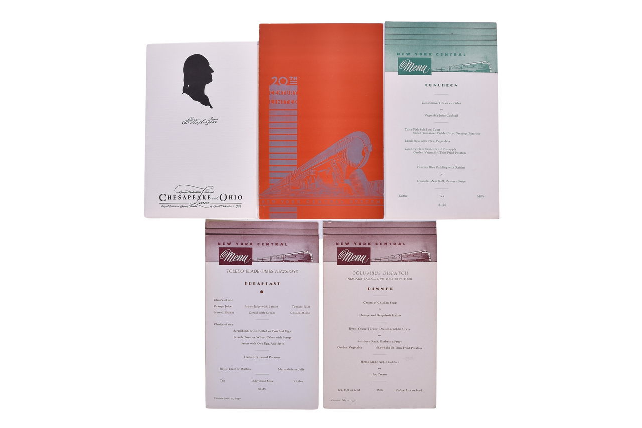 5173 - Thirteen New York Central and Chesapeake & Ohio Railroad Dining Car Menus thumbnail